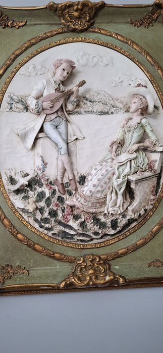 Объёмная картина барельеф в золотой раме 70×80см