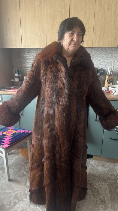 Шуба нутриевая длинная до пола