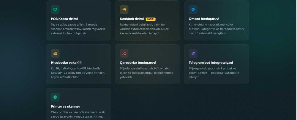 Savdo dasturi Торговая программа