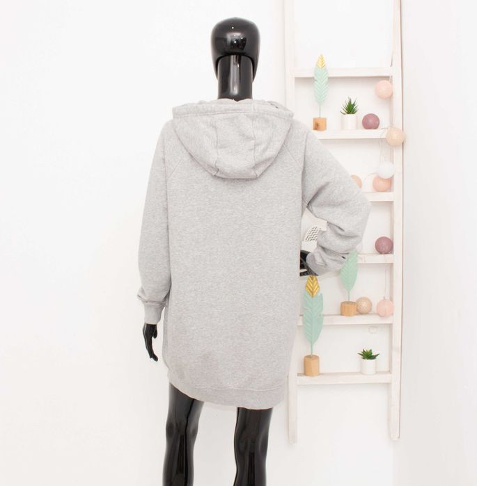 Nike Essential Fleece оригинална дамска суичър рокля сива с качулка S