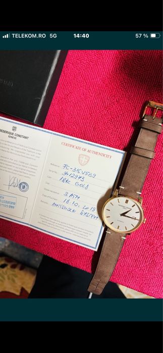 Ceas .Aur 18 k.diametru 40mm.ca nou