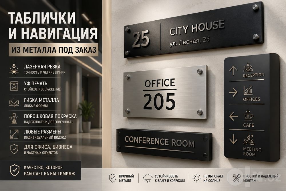 Таблички и навигация из металла под заказ