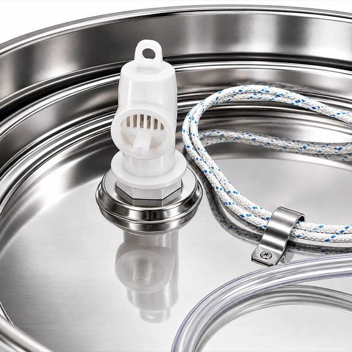 Butoi (cisterna) INOX cu capac flotant 290 L si camera din silicon, cadou robinet din INOX