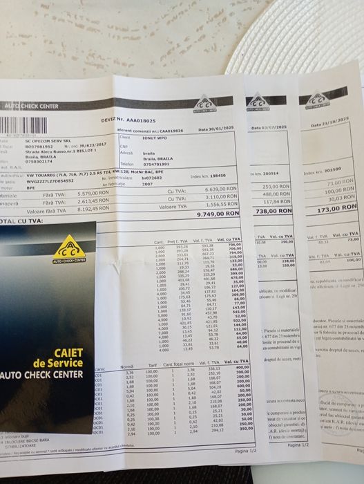 Touareg 2.5TDI - 174CP Euro 4