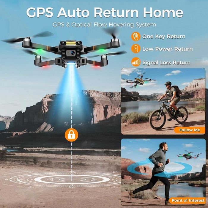 НОВ GPS DRON H11 4K – Дистанционно с HD Екран + 2 Батерии / 240г