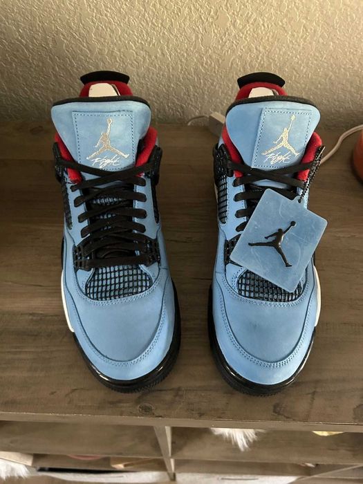 Sneakers Jordan4 Travis Scott x Cactus Jack cu eticheta (nu Nike, Gucci, Adidas, Balenciaga)
