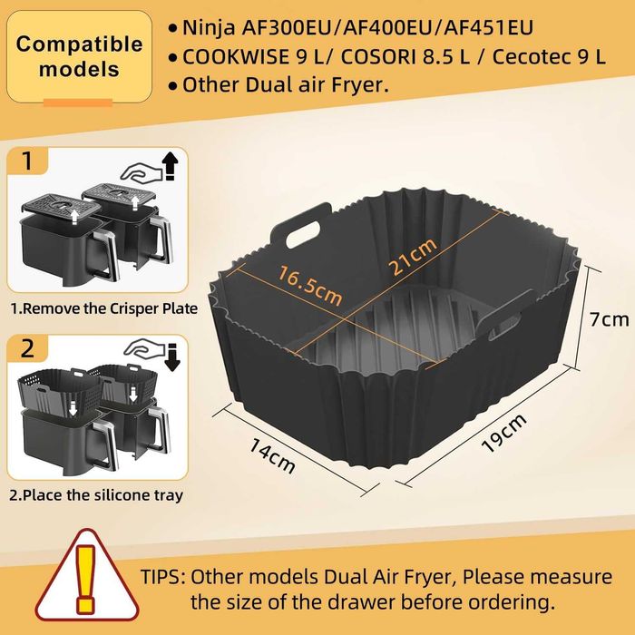 Силиконови тави за Airfryer Ninja Foodi AF300, AF400, DZ400 и други