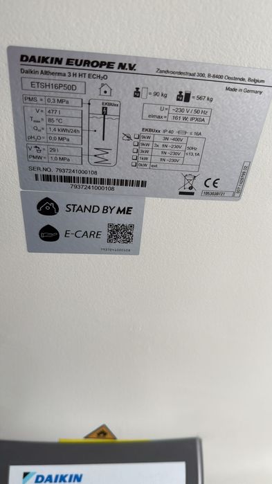Pompă de căldură premium Daikin Altherma 3 H HT 14kW / 500L/ Trifazata – Montată, Functionala
