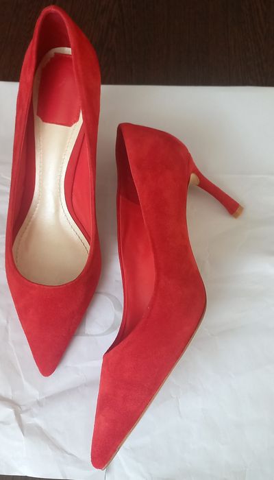 Туфли замш, красные 39 рр