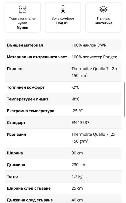 Спален чувал Trimm
