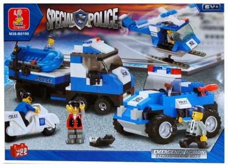 Joc constructie caramizi tip Lego Police Emergency Action