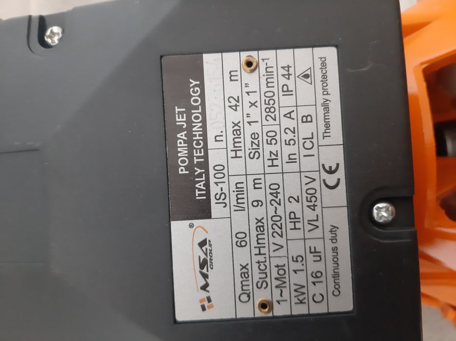 Pompa hidrofor 1500w bobinaj cupru cu corp de aluminiu si carcasa inox