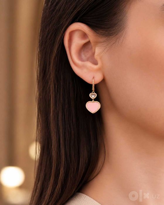 NEW Серьги Chopard Happy Hearts