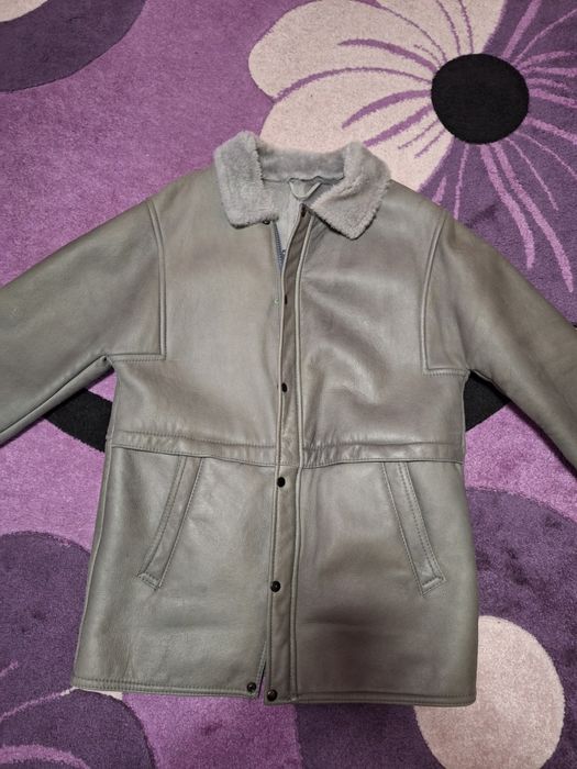 Geaca îmblănita de piele  pentru barbati culoare gri