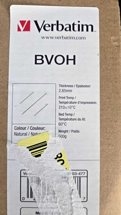 Filament Imprimantă 3D Verbatim BVOH 2.85mm 500g - Nou
