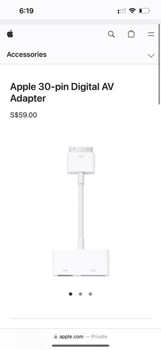 Apple HDMI к 30-pin Digital AV адаптер переходник из США. Оригинал.