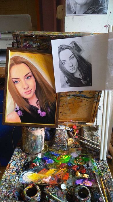 Portrete la comanda, caricaturi pictate manual,nu digitale