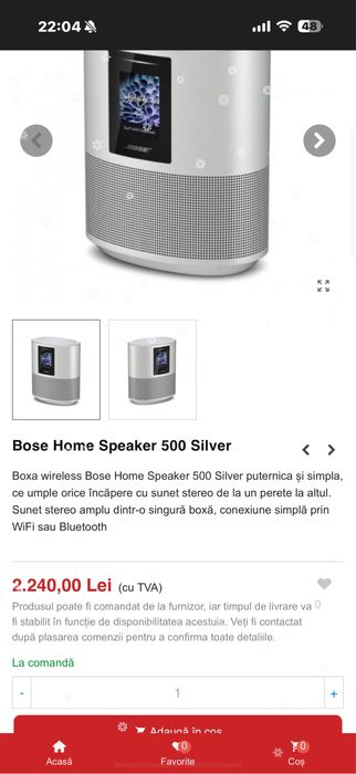 Vand urgent Boxa bose home speaker 500 silver