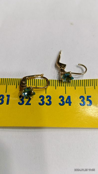 Vind cercei vintage din aur 14kt cu topaz