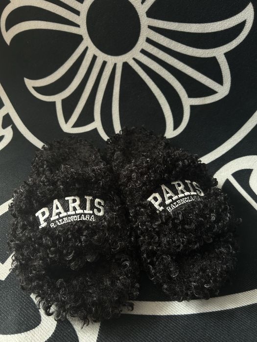 Balenciaga Paris Fur Slides