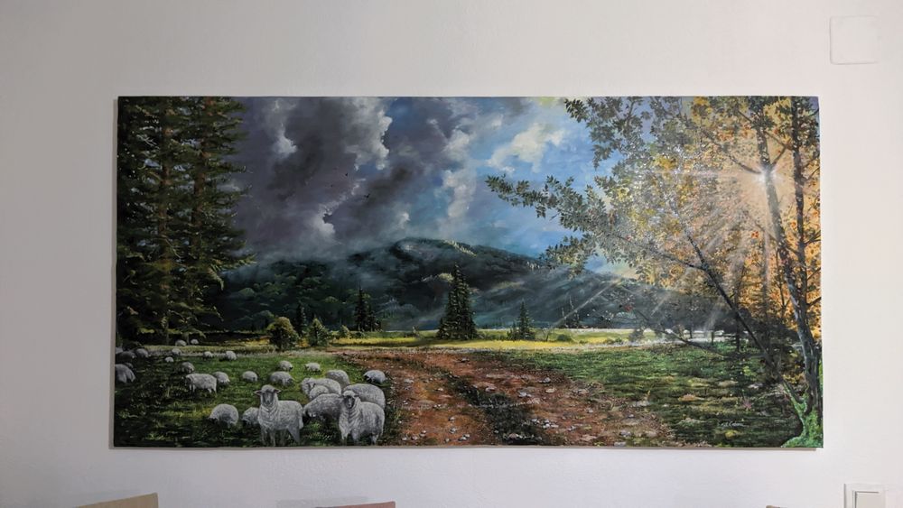 Pictură pe pânză în ulei 
Dimensiuni 1600X800
Pentru preț și mai multe