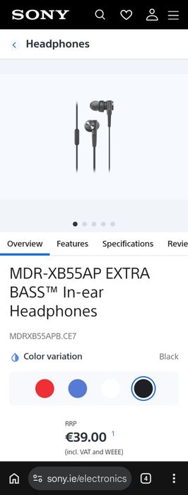 Слушалки Sony Extra Bass