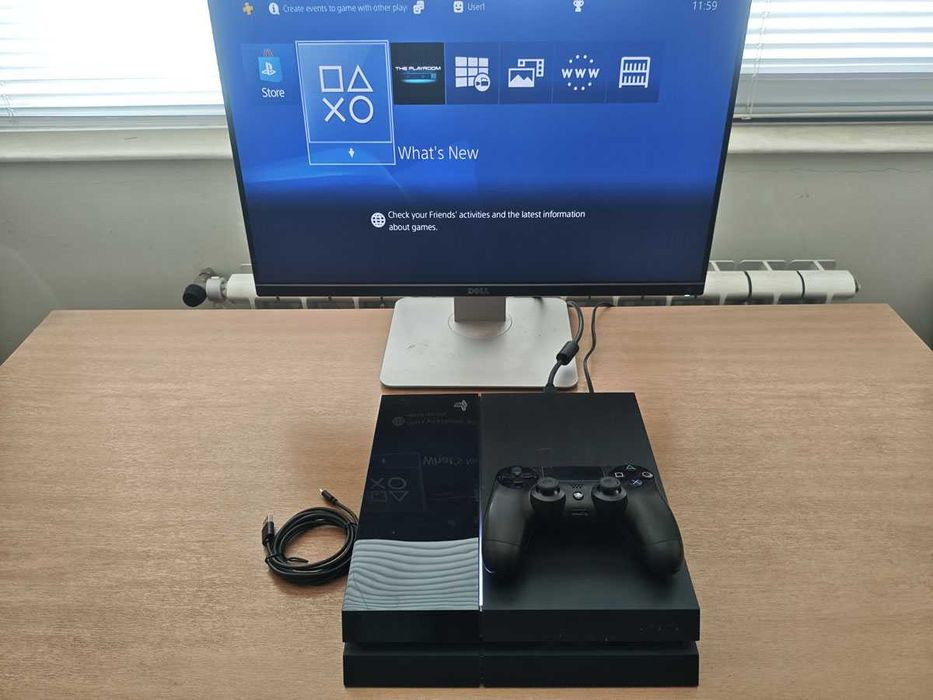 Playstation 4 на Fw 8.03, със джойстик и кабели, PS4 конзола