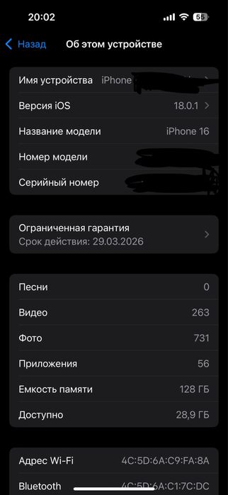 Iphone 16 128гб в черном