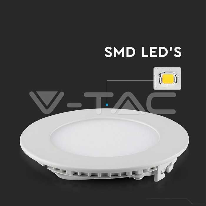 Лед лампи V-TAC VT-6422 22W LED Slim Панел Топло бяла светлина Кръг 240мм диаметър