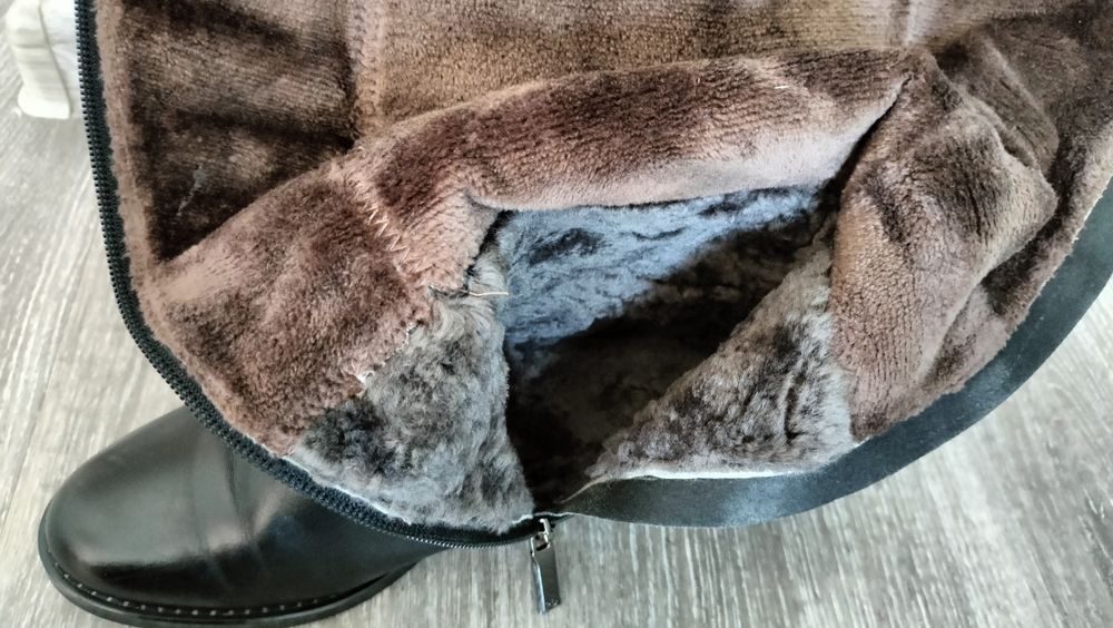 Зимние сапоги кожаный