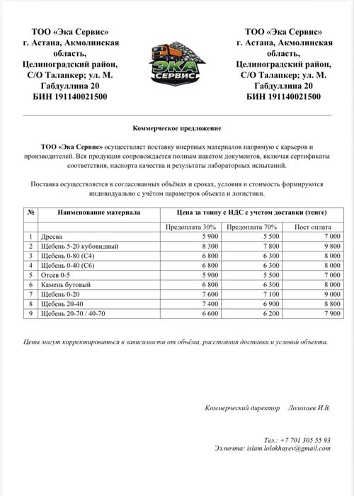 Щебень, отсев, дресва, камень бутовый