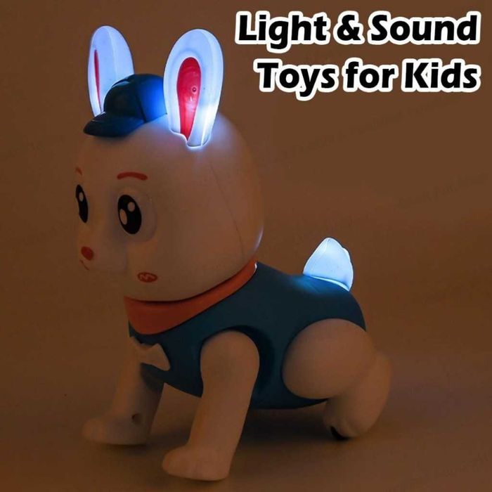 Интерактивна Играчка скачащо и светещо зайче , звукови ефекти