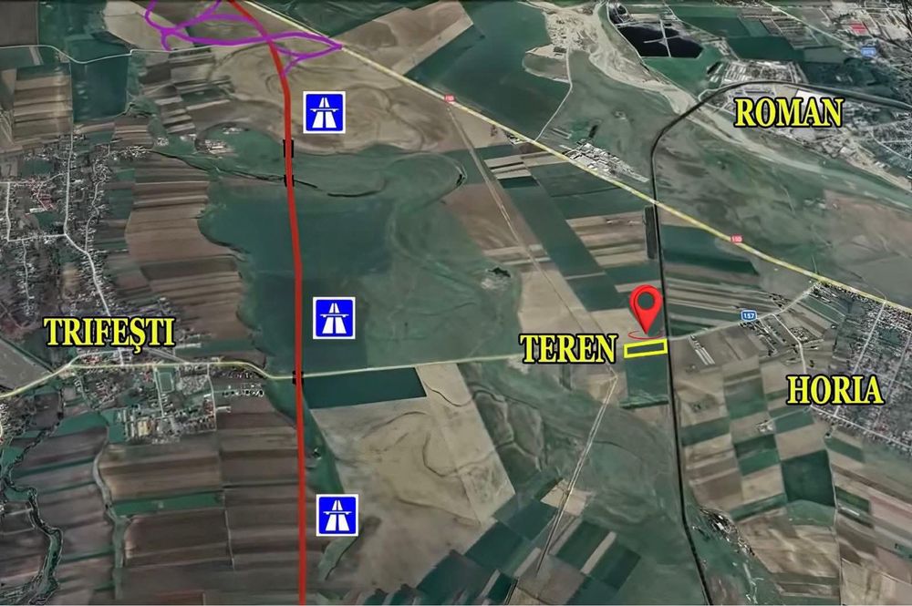 Teren intravilan 7mii mp Horia  RATE 12,24,36 luni ,cu proiect 3 hale