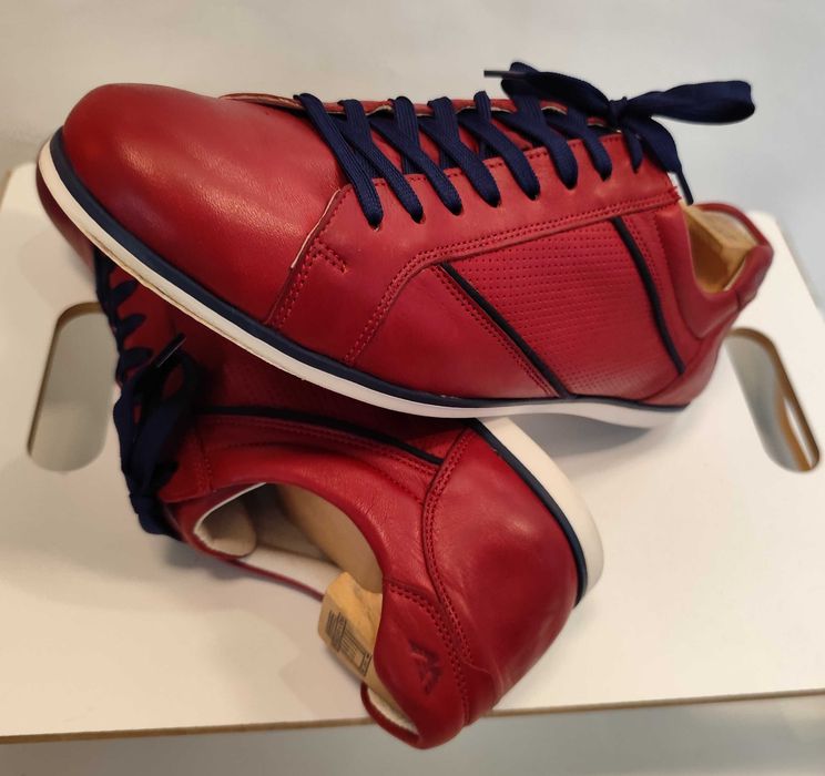 Pantofi sport casual 44 premium Wojas NOI piele naturala moale rosu