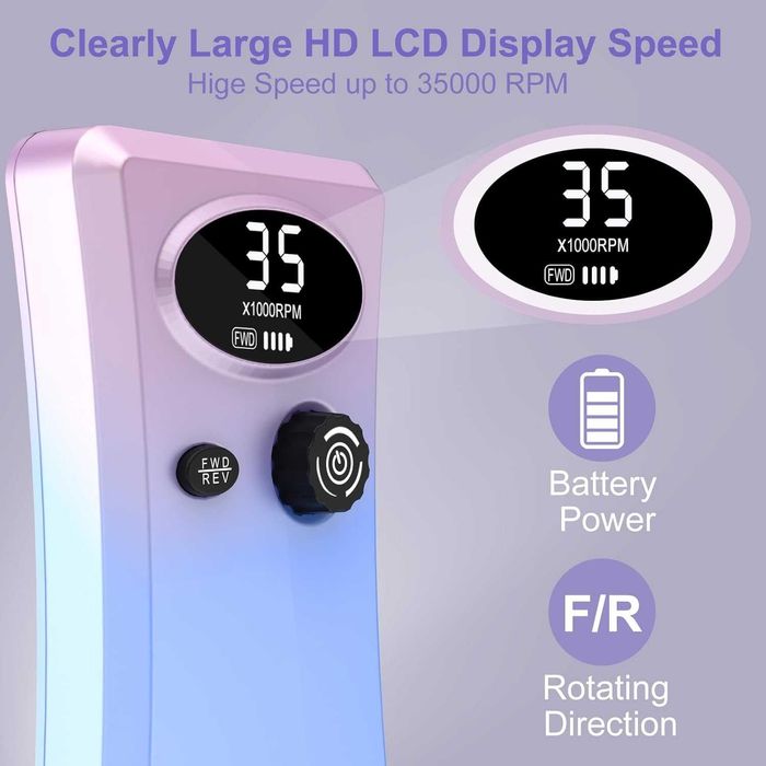 Акумулаторна пила за нокти Cadrim с аксесоари