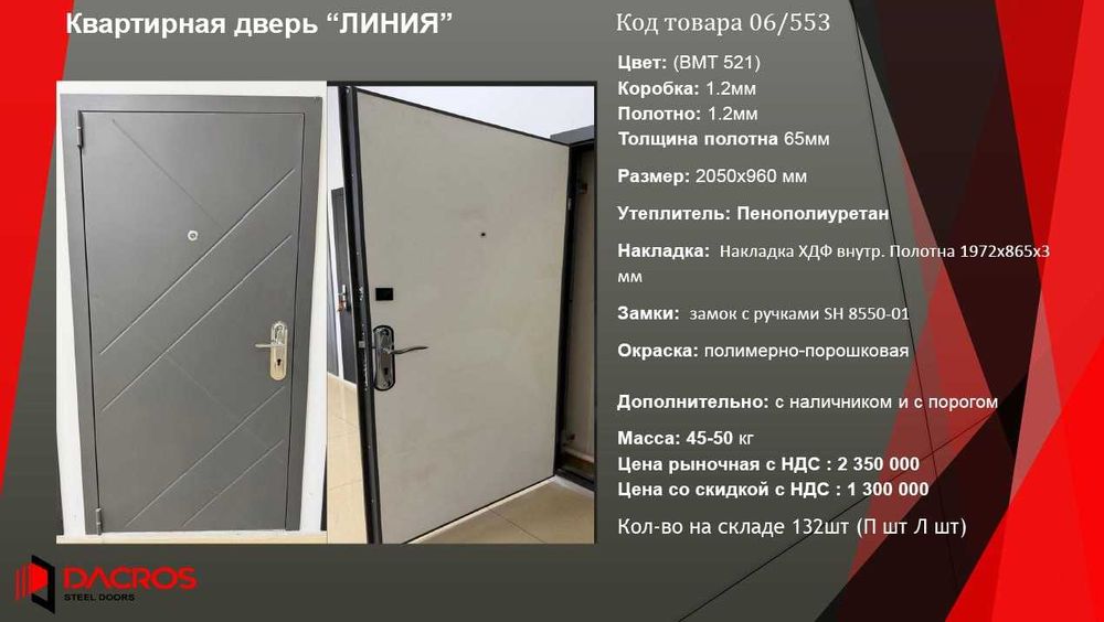 Дверь квартирная/ металлическая/входная