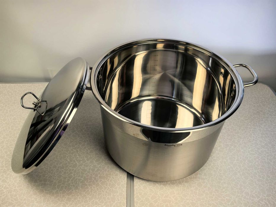 Oala inox 36x25 cm 25 litri cu capac metal 320 lei