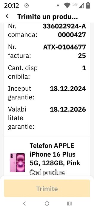 Vând iPhone 16 Plus