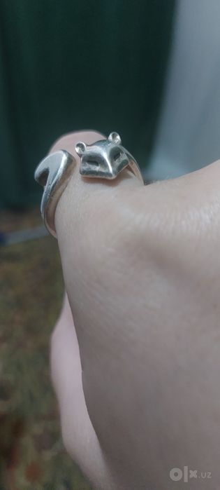 Серебряное кольцо лиса