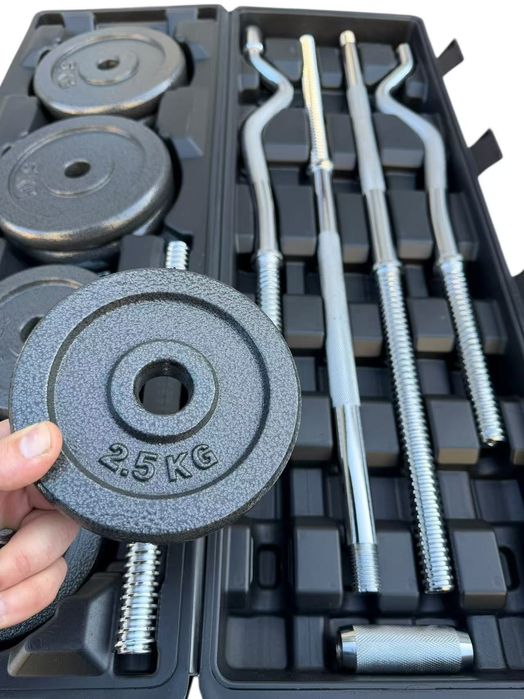 Комплект дъмбели с лост 55кг