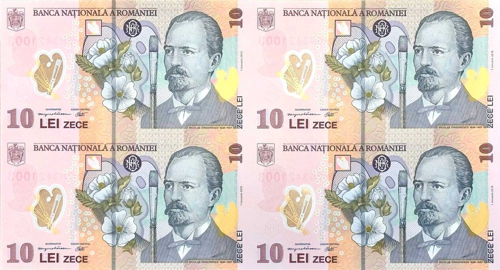 Vand coală specială emisă de BNR, 4 x 10 lei