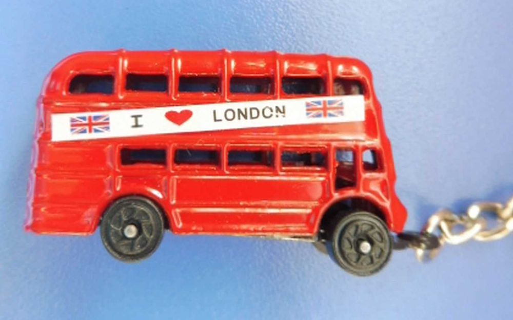 Ключодържатели 3D, метални, червен автобус, телефонна кабина, Лондон