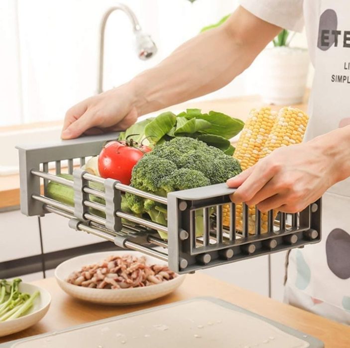 Сушилник разтегателен за мивка, неръждаема стомана/ 29-47,5