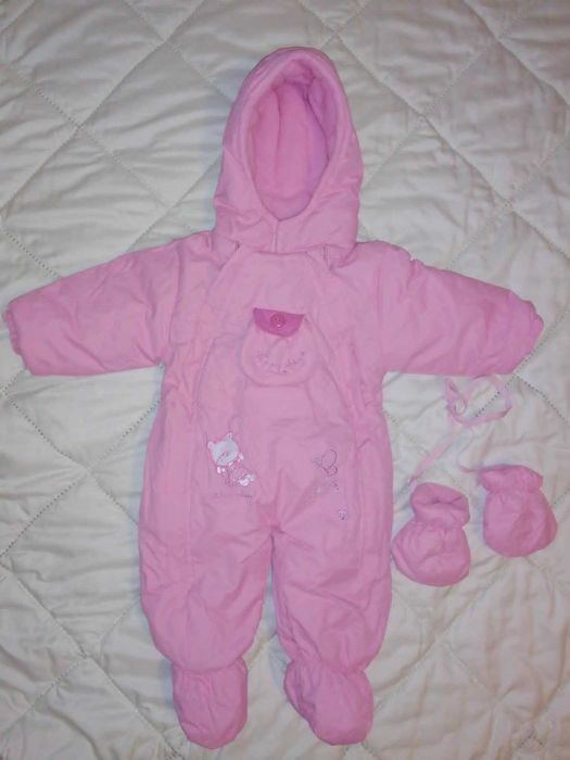 Топло и меко бебешко гащеризонче/ космонавт за момиче от 3 до 6 месеца