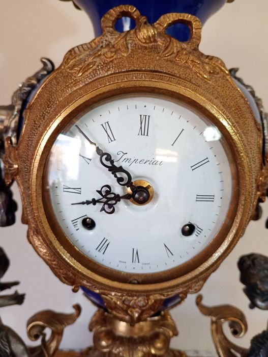 Античен каминен часовник – работещ, Италия (1900–1930 г.)