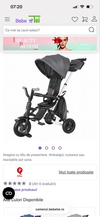 Tricicleta Qplay Nova Rubber ultrapliabila