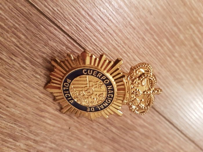 Оригинална Месингова Кокарда, Значка на Испанската полиция.