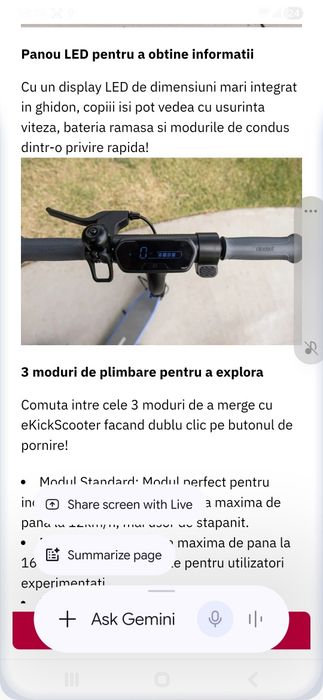 Vând trotineta electrica copii