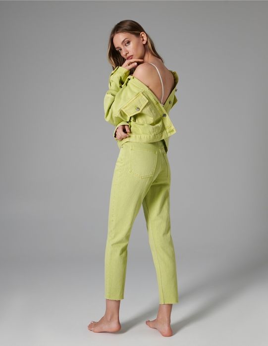 Set blugi cu geaca blugi verde gălbui