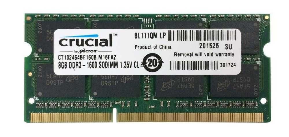 Memorii Laptop Crucial 8GB 1600Mhz PC3L 1.35V CL11
